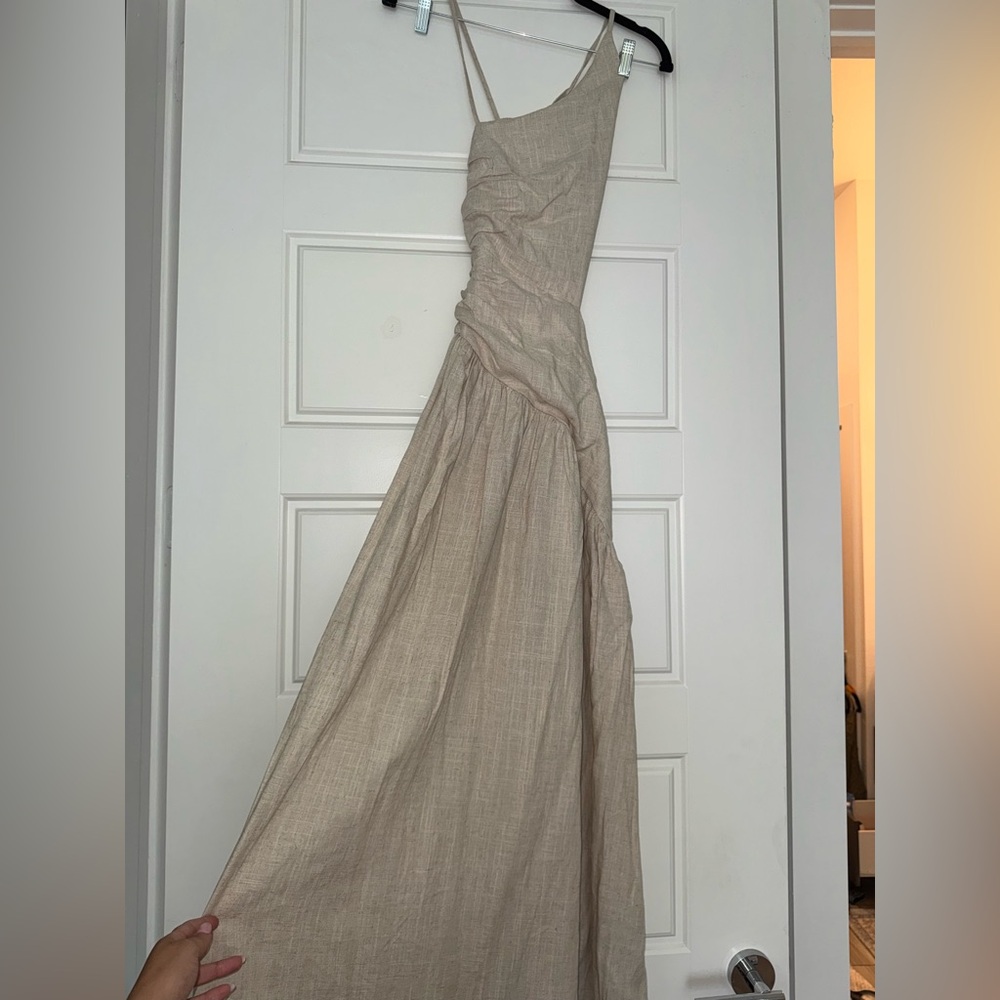 Linen Beige Maxi Dress